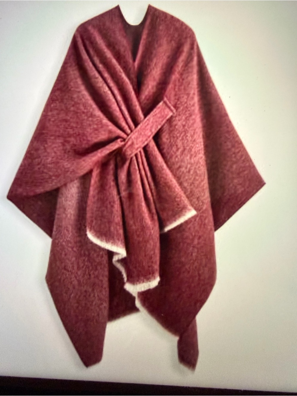 Cider Wine Red Knit Wrap Scarf